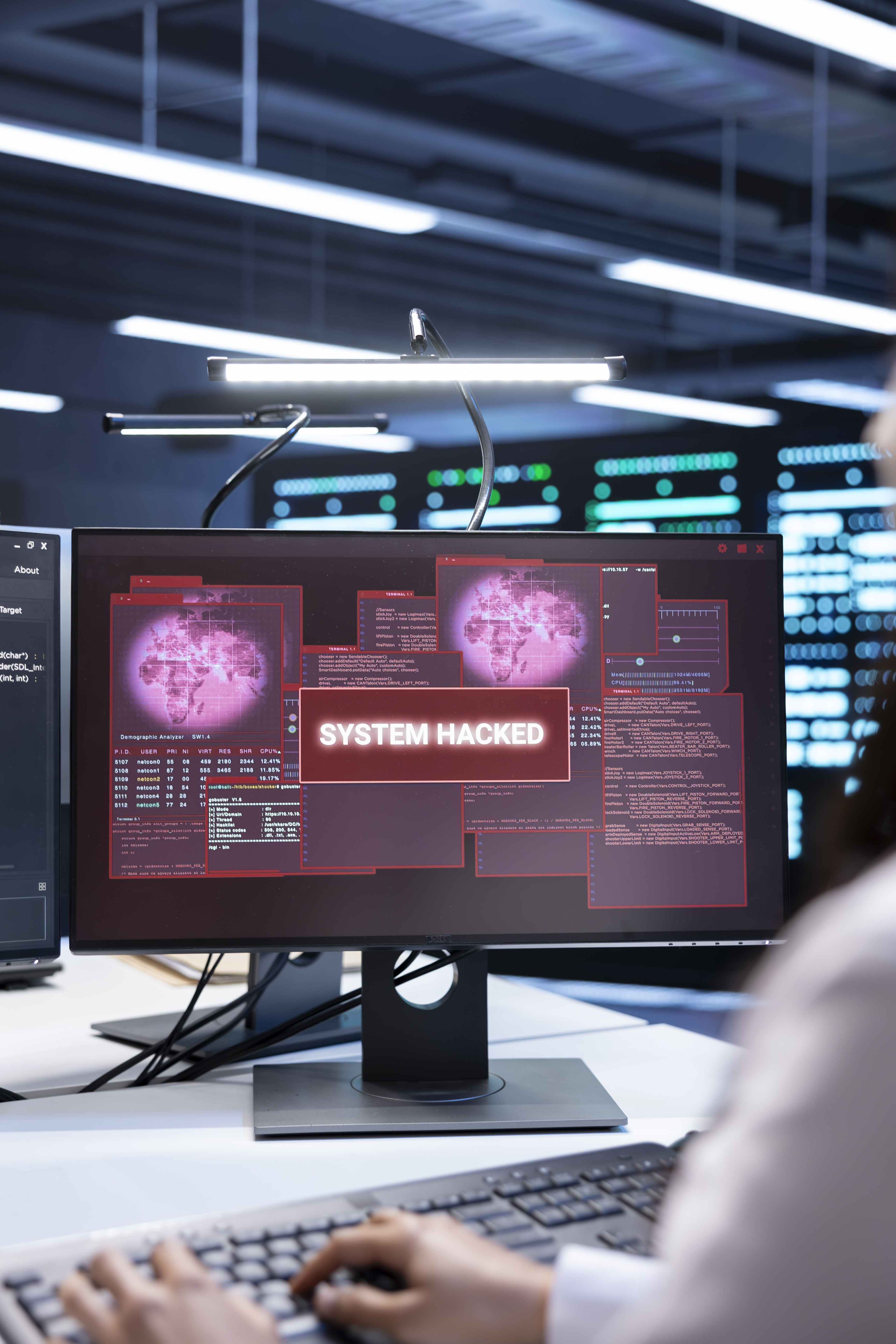 Person coding on computer
